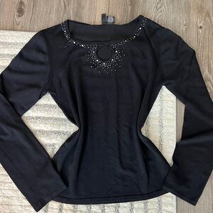 Black Top with Sparkly Keyhole Detail